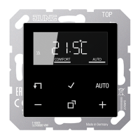 Reguliatorius temperatūros potinkinis patalpos su ekranu juodos spalvos A - JUNG TRDA1790SW