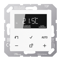 Reguliatorius temperatūros potinkinis patalpos su ekranu baltos spalvos A - JUNG TRDA1790WW