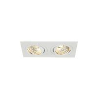 Lubinis įleidžiamas LED šviestuvas NEW TRIA 2 SET, 2-jų galvų LED, 2700K, stačiakampis, baltas, 38°, 14.7W, su maitinimo šaltiniu, su spyruoklėmis