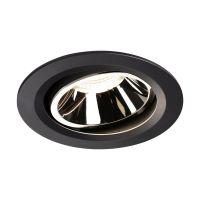 Lubinis įleidžiamas LED šviestuvas NUMINOS® MOVE DL L, juodas/chrominis 4000K 20° pasukamas ir pakreipiamas