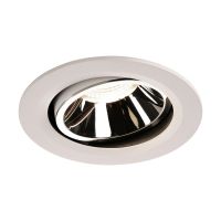 Lubinis įleidžiamas LED šviestuvas NUMINOS® MOVE DL L, baltas/chrominis 4000K 55° pasukamas ir pakreipiamas