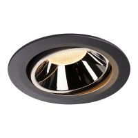 Lubinis įleidžiamas LED šviestuvas NUMINOS® MOVE DL XL, juodas/chrominis 3000K 40° pasukamas ir pakreipiamas