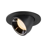 Lubinis įleidžiamas LED šviestuvas NUMINOS® GIMBLE S, juodas / chrominis 3000K 20°