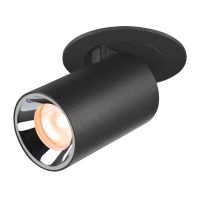 Lubinis įleidžiamas LED šviestuvas NUMINOS® PROJECTOR XS, 2700 K, 20°, cilindrinis, juodas / chrominis