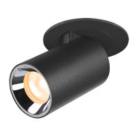 Lubinis įleidžiamas LED šviestuvas NUMINOS® PROJECTOR XS, 3000 K, 20°, cilindrinis, juodas / chrominis