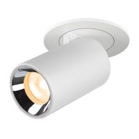 Lubinis įleidžiamas LED šviestuvas NUMINOS® PROJECTOR XS, 3000 K, 20°, cilindrinis, baltas / chrominis