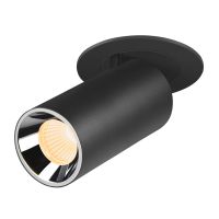 Lubinis įleidžiamas LED šviestuvas NUMINOS® PROJECTOR S, 3000 K, 20°, cilindrinis, juodas / chrominis