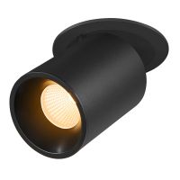 Lubinis įleidžiamas LED šviestuvas NUMINOS® PROJECTOR L, 3000 K, 20°, cilindrinis, juodas / juodas