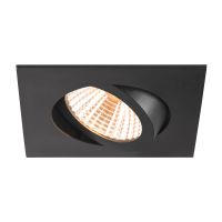 Lubinis įleidžiamas LED šviestuvas NEW TRIA® 68, 2700K, 38°, IP 20, kvadratinis, juodas