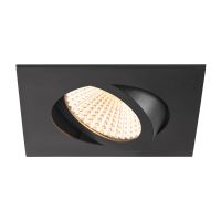 Lubinis įleidžiamas LED šviestuvas NEW TRIA® 68, 3000K, 60°, IP 20, kvadratinis, juodas