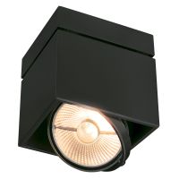 Lubinis paviršinis šviestuvas KARDAMOD, QPAR111, kvadratinis, matinis juodas, max. 75W