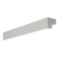 Sieninis arba lubinis paviršinis LED šviestuvas L-LINE 60 LED, IP44, 3000K, 820lm, sidabrinis