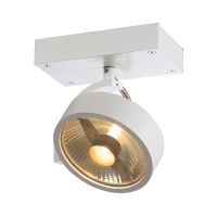 Sieninis arba lubinis paviršinis šviestuvas KALU, QPAR111, apvalus, matinis baltas, max. 75 W