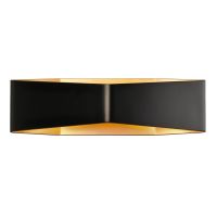 Sieninis paviršinis LED šviestuvas CARISO WL-4, 2700K, juodas/auksinis, 2x9W