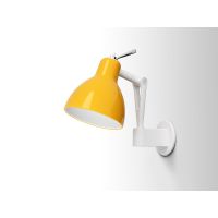 Sieninis šviestuvas LUXY W0 spalva balta difuzorius geltonas