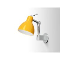 Sieninis šviestuvas LUXY W0 spalva sidabro difuzorius geltonas