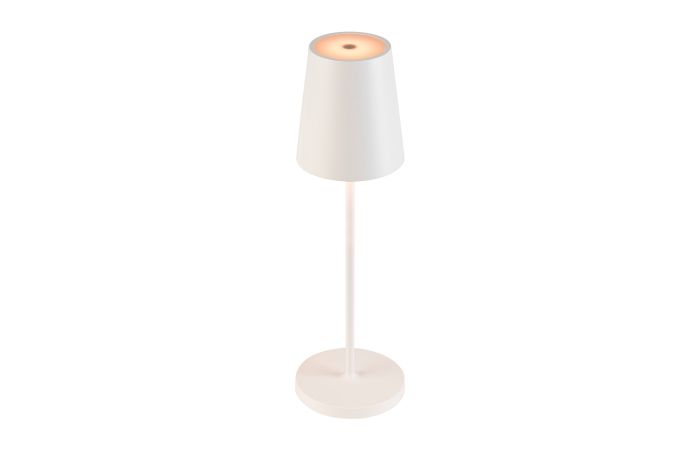 Stalinis LED šviestuvas VINOLINA TWO, naudoja elementus, IP65, 2200/2700/3000K, TOUCH, baltas