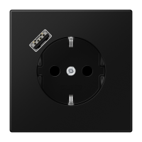 Kištukinis lizdas potinkinis SCHUKO su USB A 2A/3A juodos matinės spalvos LS - JUNG LS1520-18ASWM