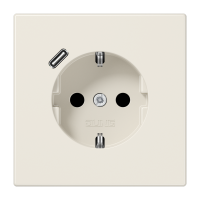 Kištukinis lizdas potinkinis SCHUKO su USB C 2A/3A dramblio kaulo spalvos LS - JUNG LS1520-18C