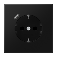 Kištukinis lizdas potinkinis SCHUKO su USB C 2A/3A juodos matinės spalvos LS - JUNG LS1520-18CSWM