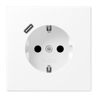 Kištukinis lizdas potinkinis SCHUKO su USB C 2A/3A baltos matinės spalvos LS - JUNG LS1520-18CWWM
