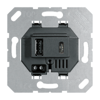 Lizdas potinkinis dvigubas USB A ir USB C 3A juodos spalvos - JUNG USB15CASW