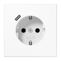 Kištukinis lizdas potinkinis SCHUKO su USB C 2A/3A baltos spalvos 16A 250V LS - JUNG LS1520-18CWW