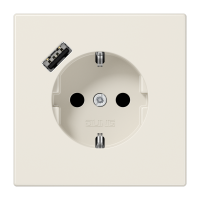 Kištukinis lizdas potinkinis SCHUKO su USB A 2A/3A dramblio kaulo spalvos 16A 250V LS - JUNG LS1520-18A