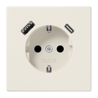 Kištukinis lizdas potinkinis SCHUKO su USB A ir USB C 3A dramblio kaulo spalvos 16A 250V LS - JUNG LS1520-15CA