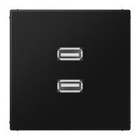 Lizdas potinkinis dvigubas USB 2.0 juodos spalvos LS - JUNG MALS1153SW