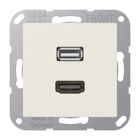 Lizdas potinkinis HDMI ir USB 2.0 dramblio kaulo spalvos A - JUNG MAA1163