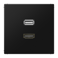 Lizdas potinkinis HDMI ir USB 2.0 juodos splavos LS - JUNG MALS1163SW