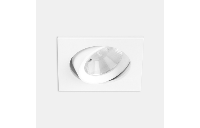 Šviestuvas downlight PLAY FLAT SQUARE ADJUSTABLE 11.9W LED WARM-WHITE 2700K CRI 90 48.5º D  White, Transparent